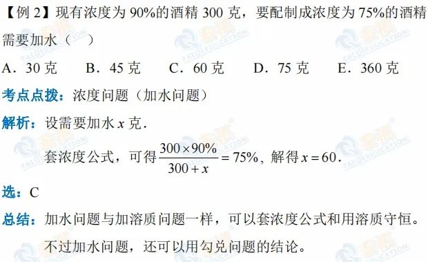 【管綜數(shù)學(xué)】應(yīng)用題中濃度問(wèn)題的3類必考題型，快收藏!